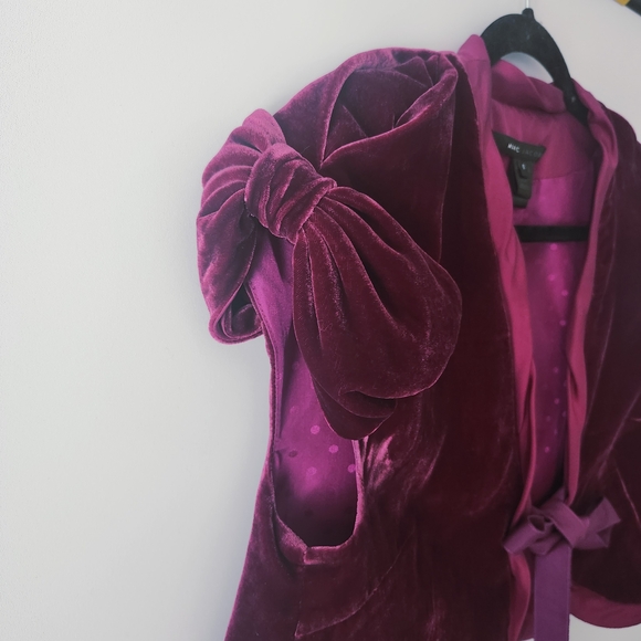 Marc Jacobs Velvet Wine Bolero Jacket Rare Archive Y2K Romantic Glam Era Size 6 - Picture 4 of 9